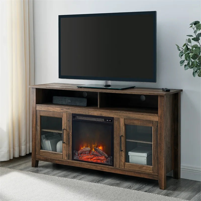 58" MDF Glass Wood TV Stand L39144