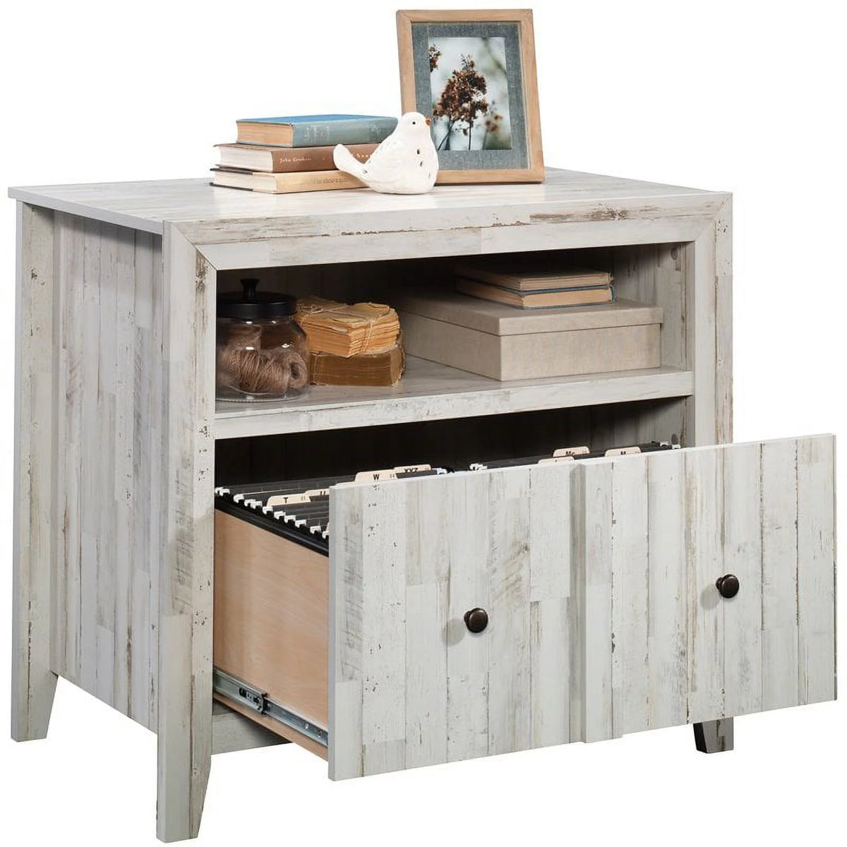 White Engineered Wood Lateral File Cabinet G931865