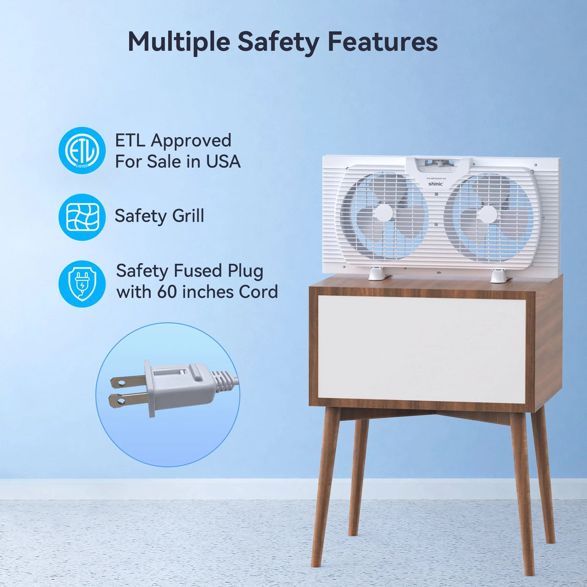 9 3-Speed Twin Window Fan with Bug Screen, White Q232