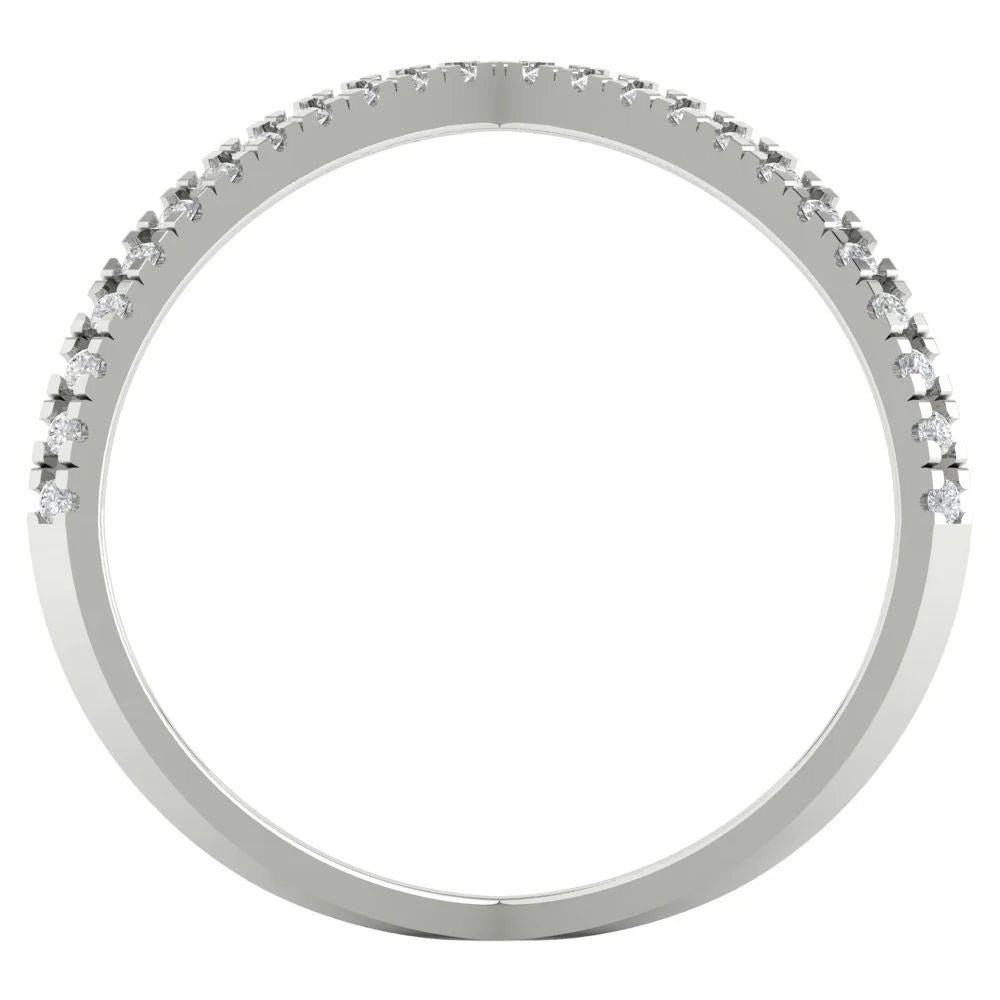 14k White Gold Simulated Diamond Ring size 10.75 N6513
