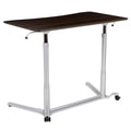 37.4 in. Rectangular Dark Wood Grain/Silver Adjustable Height Standing Desk I73990