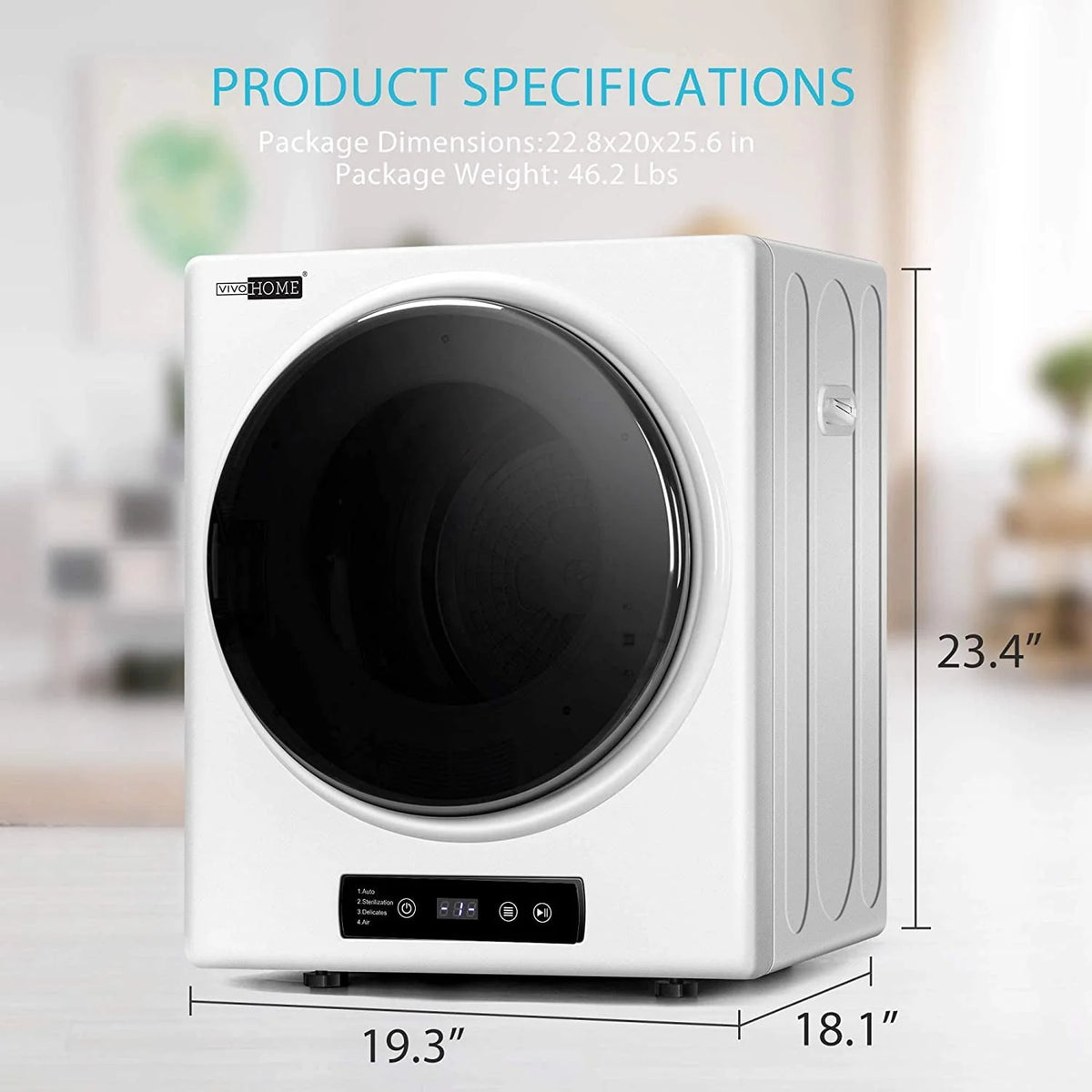 9lbs Portable Front Load Laundry Dryer Machine W5151