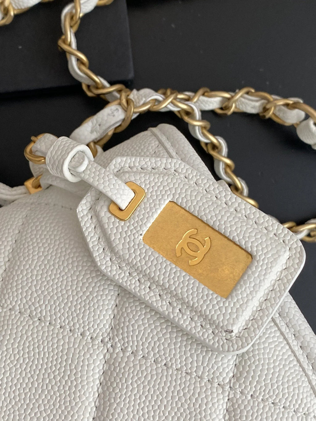 Small Flap Bag With Top Handle White K6060