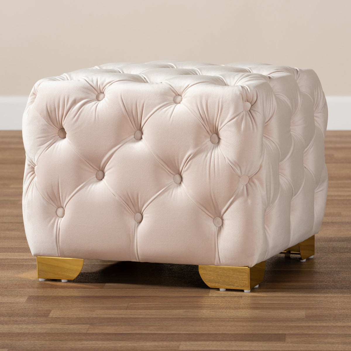 Royal Blue Velvet Ottoman G969633