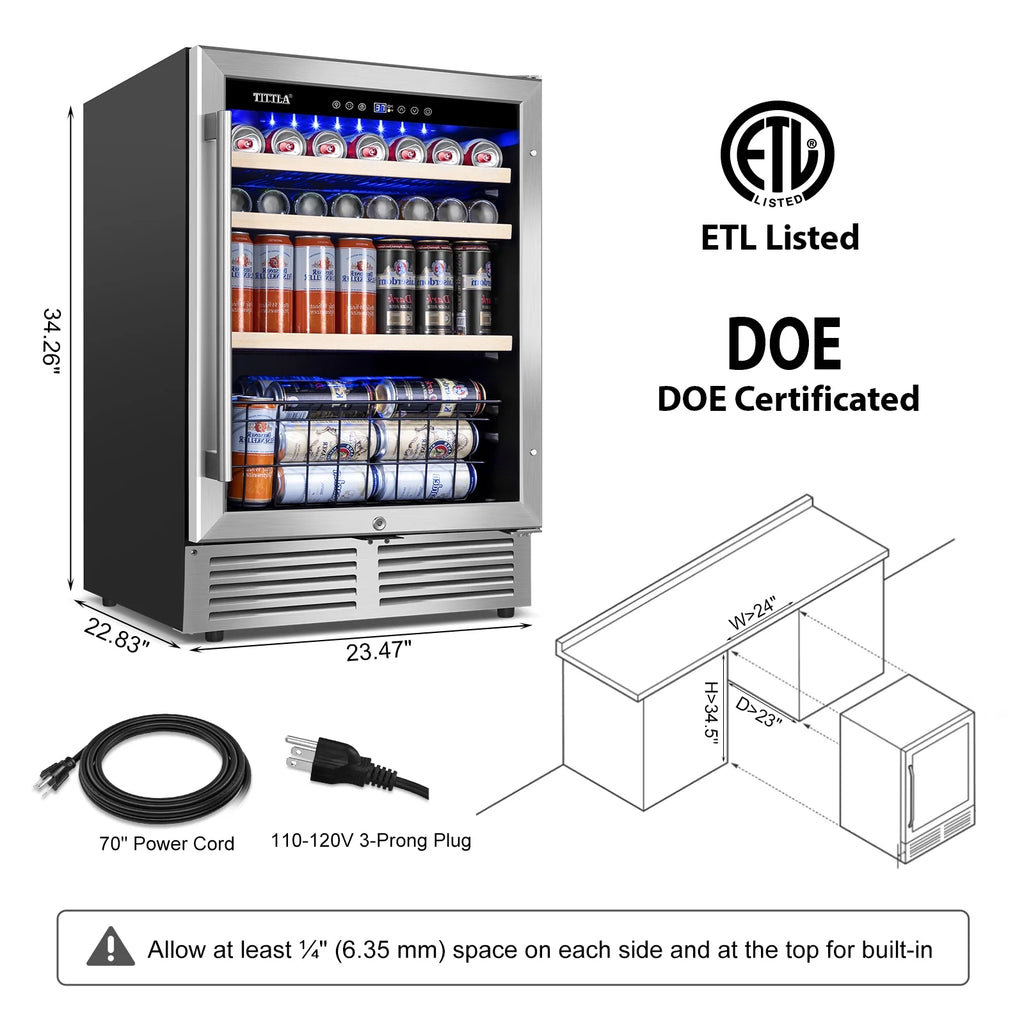 24'' 150-Cans Built-in Beverage Cooler J77000