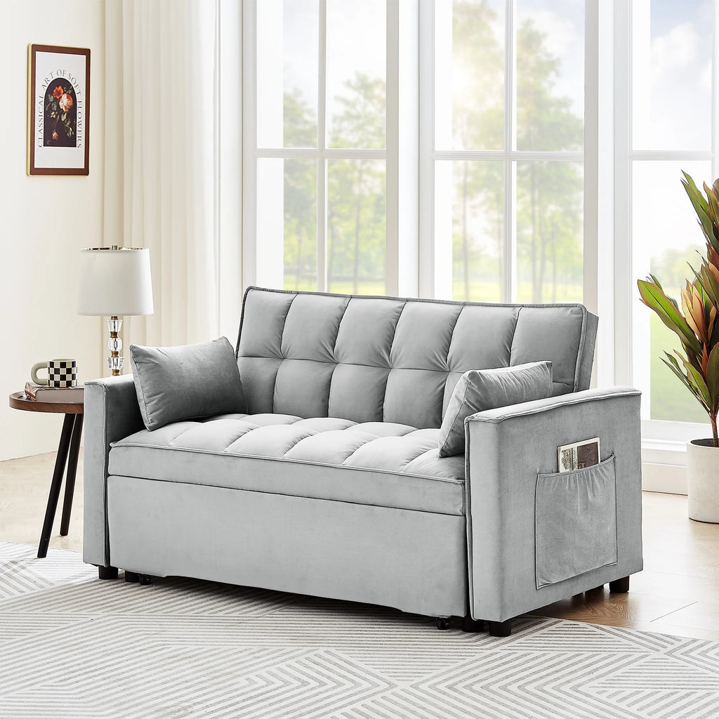 Black Velvet 3 in 1 Sleeper Sofa Bed V1345
