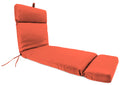 Melon Orange Solid Rectangular Outdoor Chaise Lounge Cushion with Ties and Hanger Loop M320
