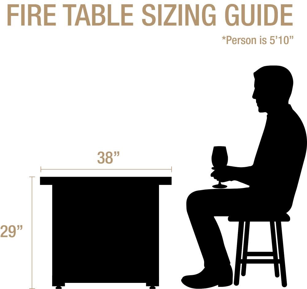 38 in. Square Gas Fire Pit Table W3391