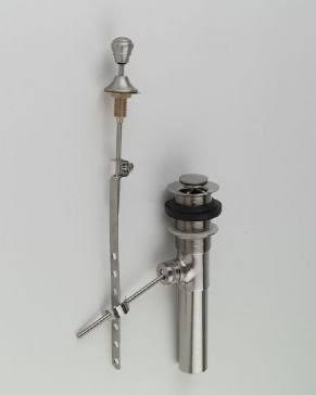 Satin Chrome Countertop Mounted Pop-Up Drain Assembly Without Overflow N65968