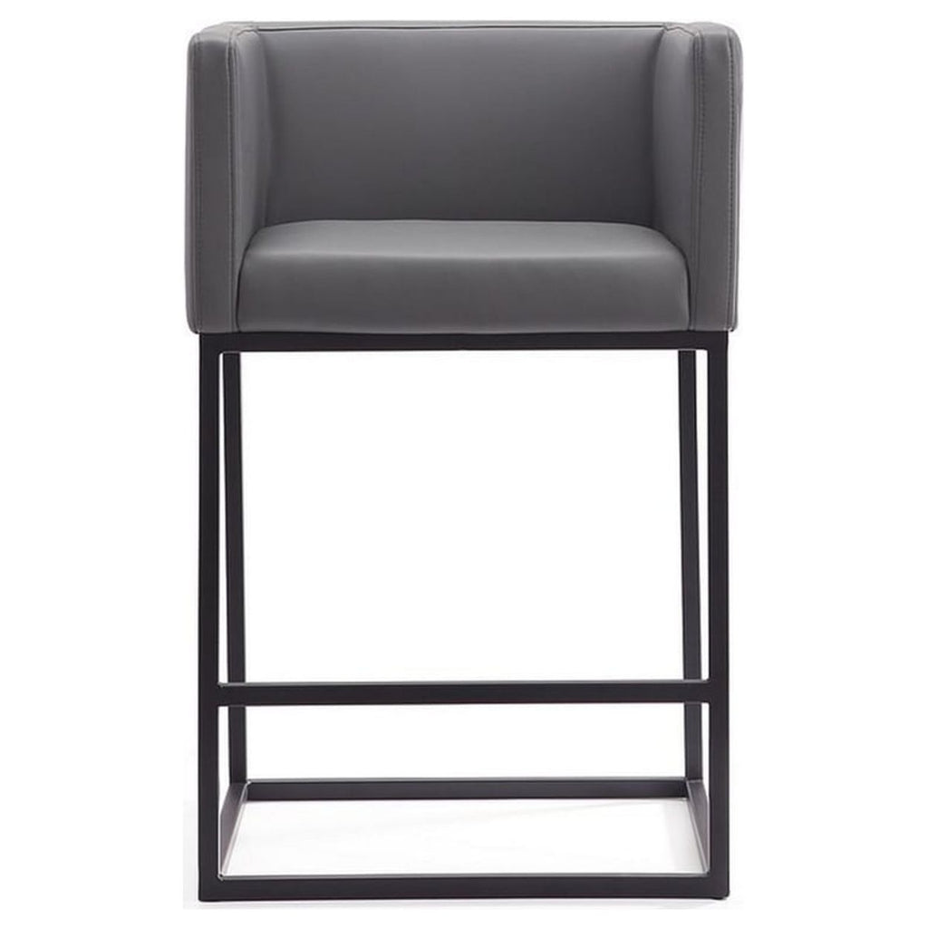 Faux Leather Counter Stool in Gray Q109