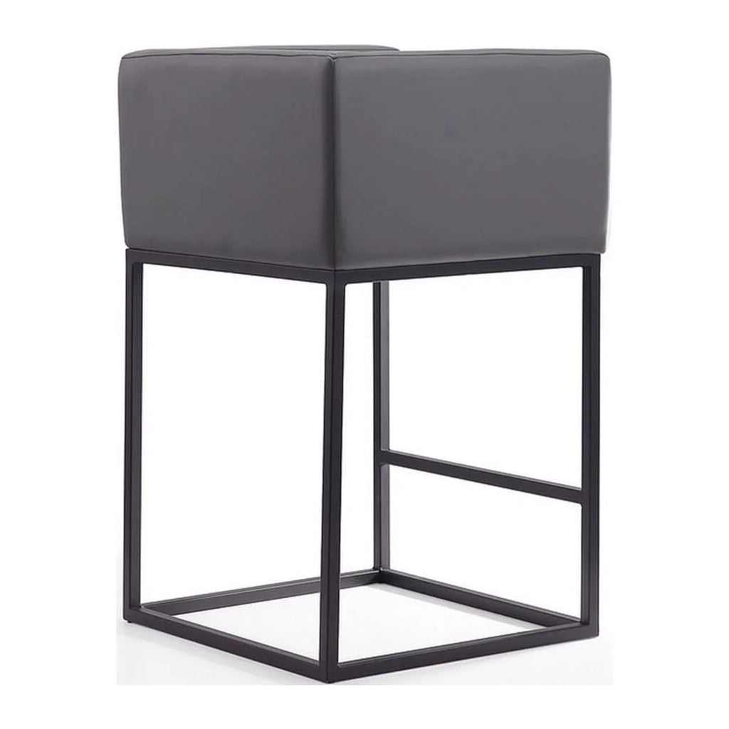 Faux Leather Counter Stool in Gray Q109