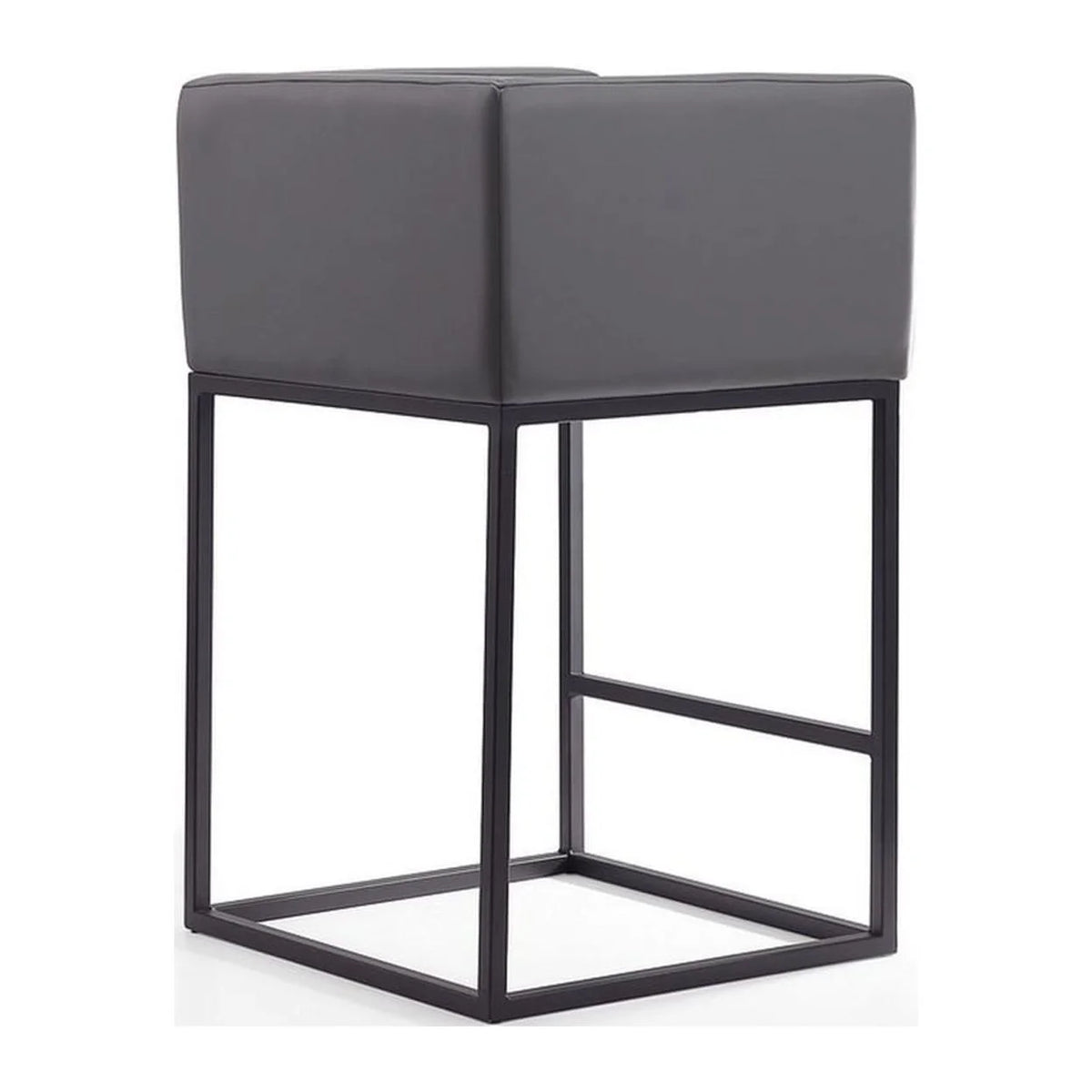 Faux Leather Counter Stool in Gray Q109