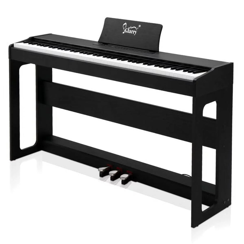 88 Keys Full Weighted Digital Piano with Furniture Stand, Power Adapter, Triple Pedals, Headphone Black M819