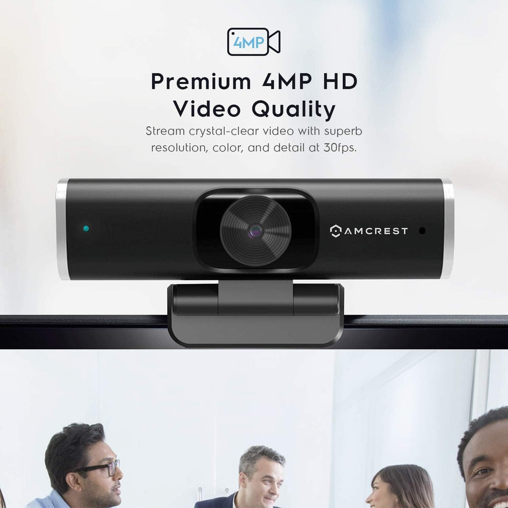 4-Megapixel USB Webcam with Microphone & Privacy Cover, Pack of 2 D425848