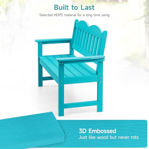2-Person Poly Lumber Outdoor Bench with 800 lbs Weight Capacity Y452