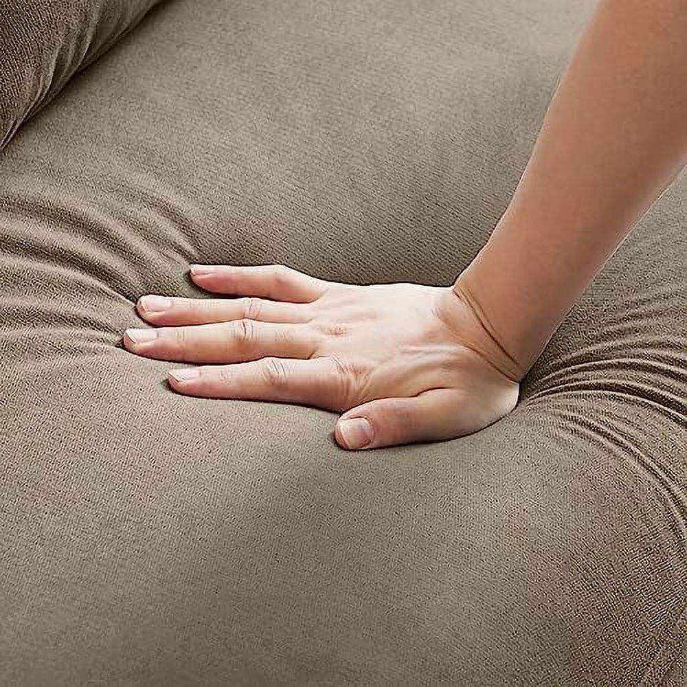 48" Linen Loveseat Sofa with Throw Pillows U6795