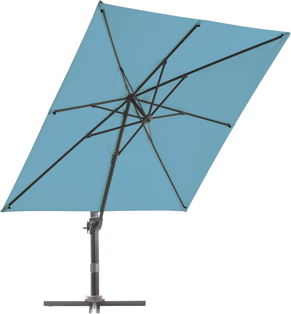 Beige 9x9 FT Square Cantilever Patio Umbrella with Aluminum Frame C50068