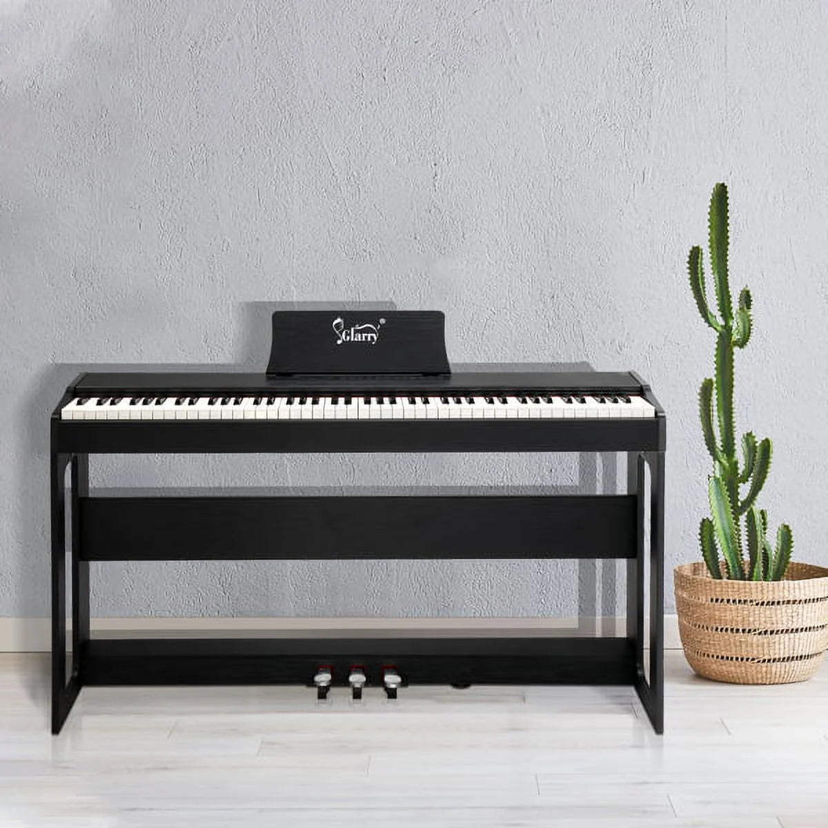 88 Keys Full Weighted Digital Piano with Furniture Stand, Power Adapter, Triple Pedals, Headphone Black M819
