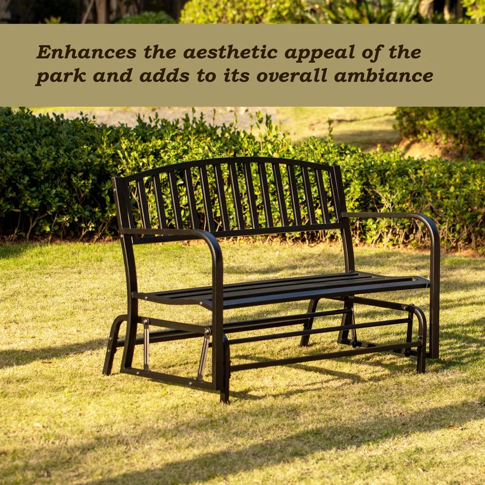 Black Steel Outdoor Swing Bench C885