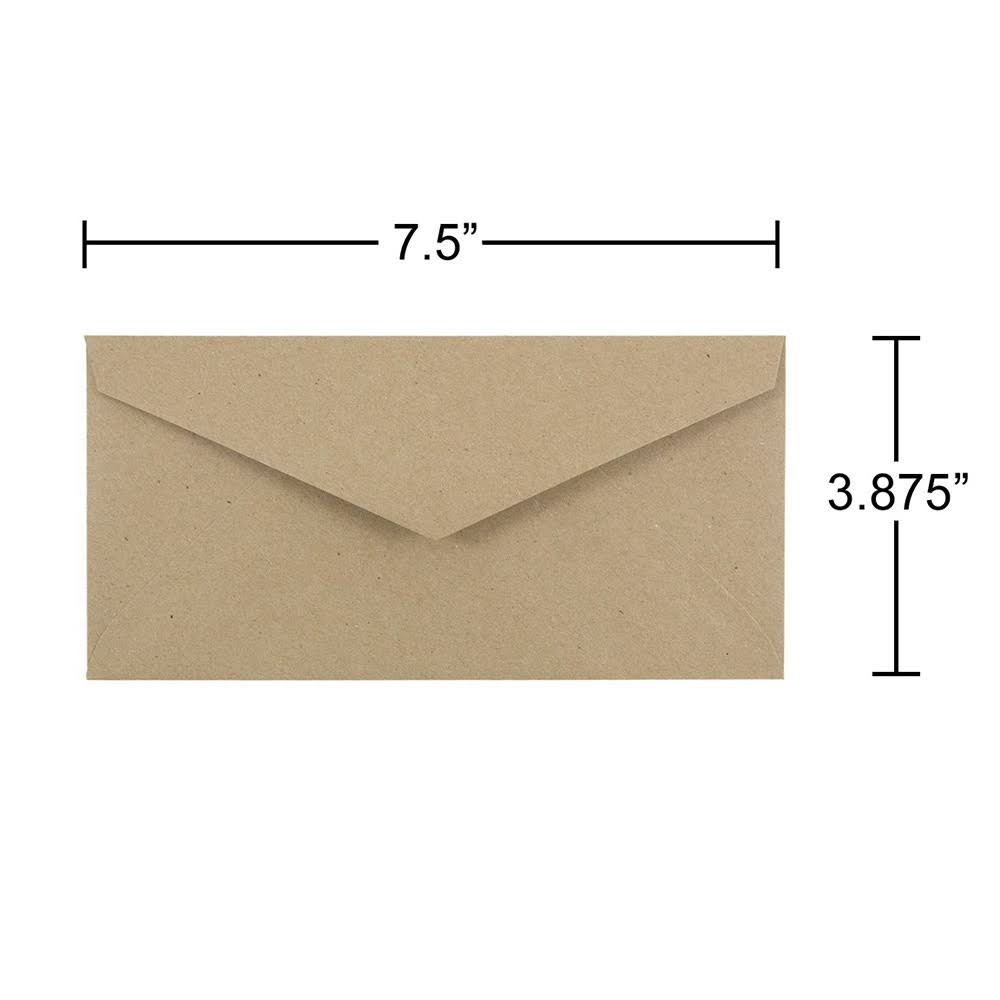 Brown Kraft Paper Envelopes, 3 7/8 x 7 1/2, 1000/Carton P857128