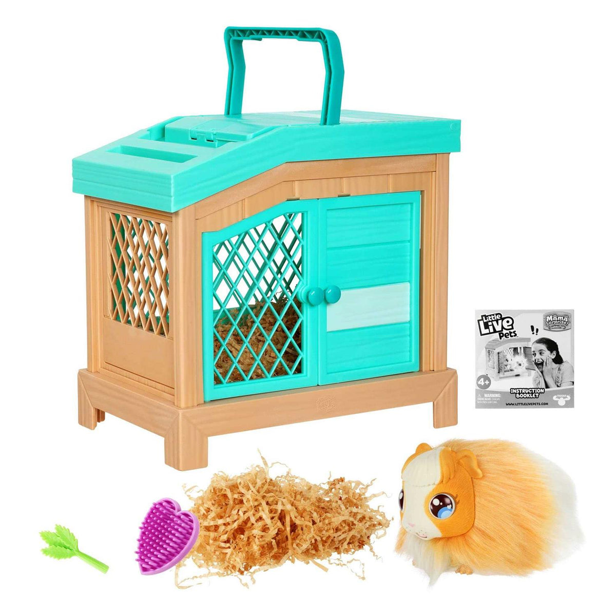 Interactive Mama Guinea Pig and Hutch with 3 Babies C317