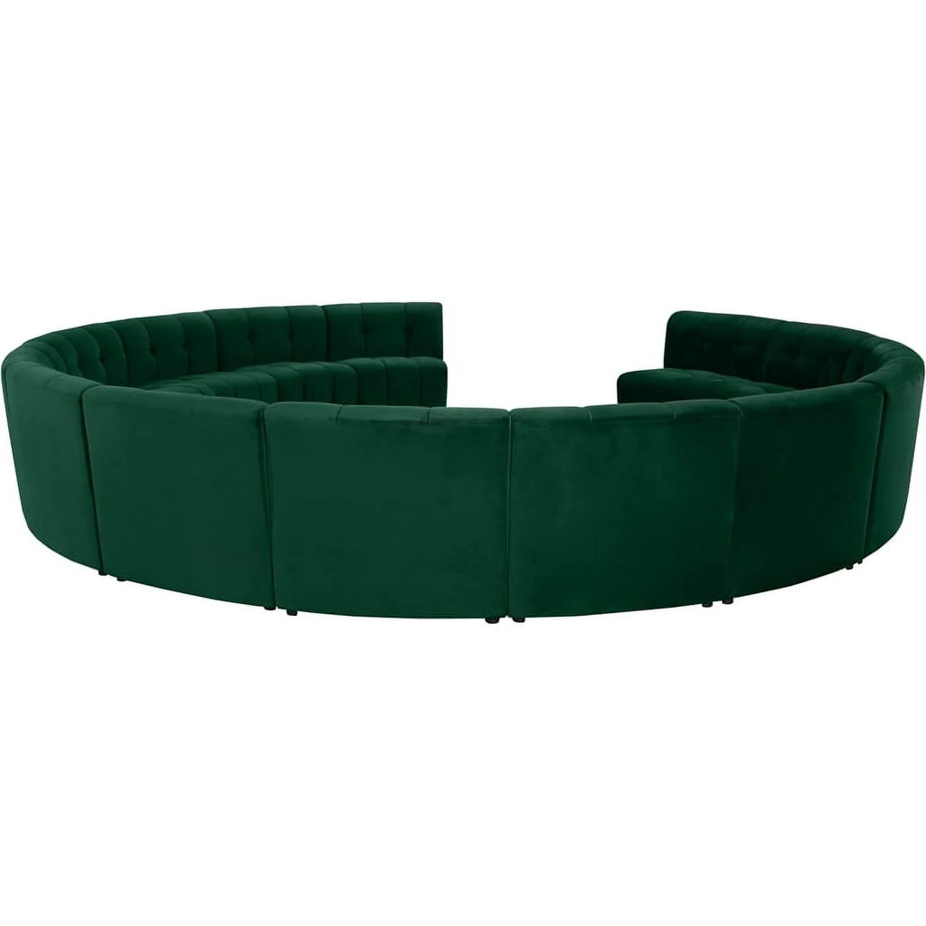 Green Velvet Upholstered Modular 14 Piece Sectional Sofa C3434