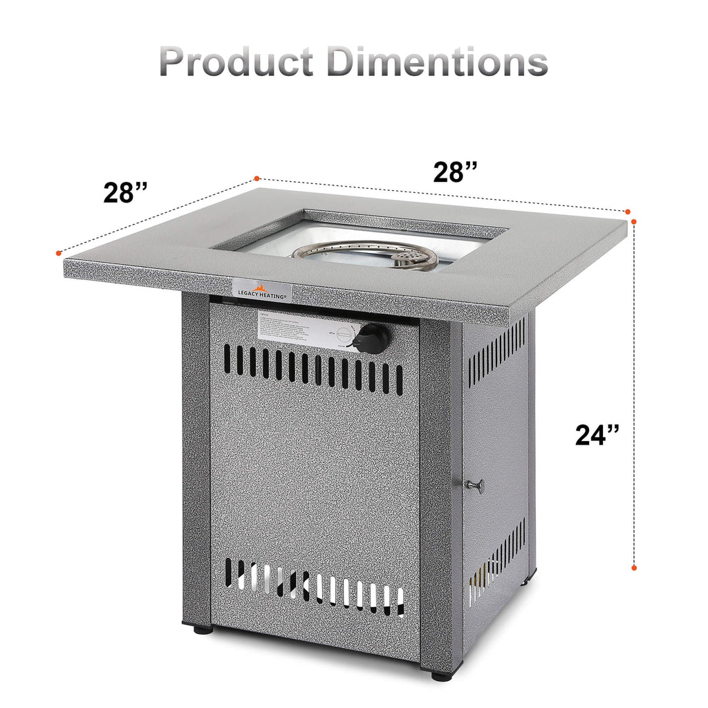 50000 BTU Propane Fire Pit Table with Lid & Lava Rocks H88929