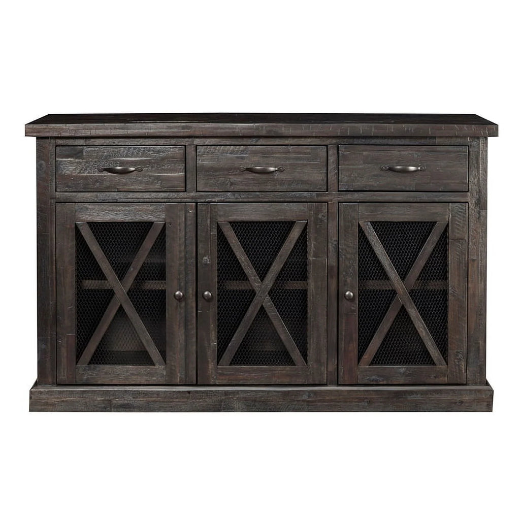 Contemporary Wood Dining Sideboard in Salvaged Gray R105058