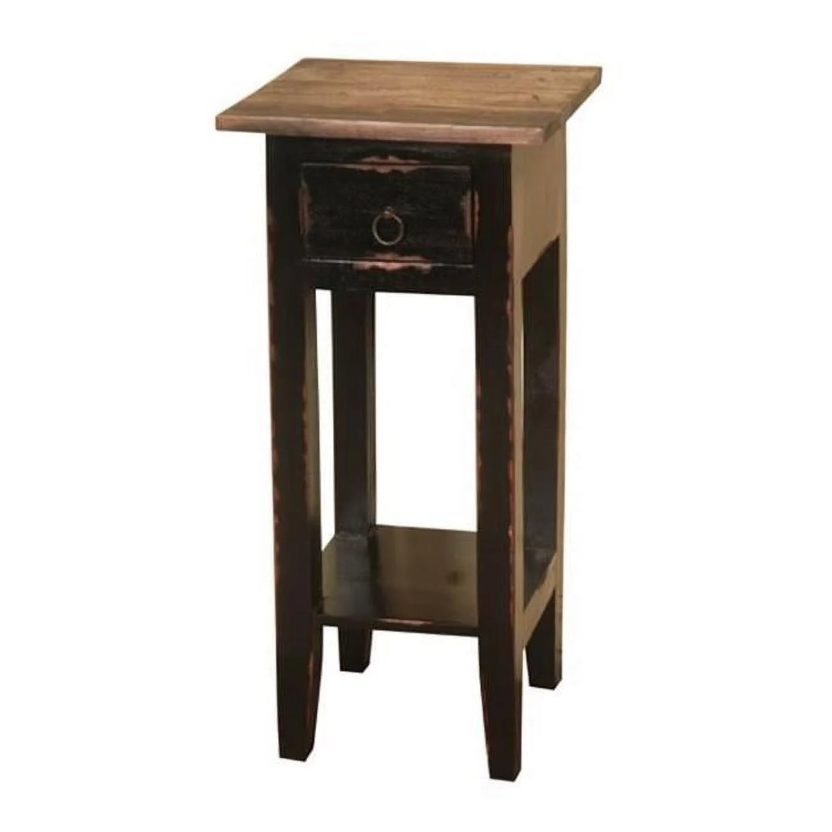 Distressed Antique Black Narrow Side Table D496613