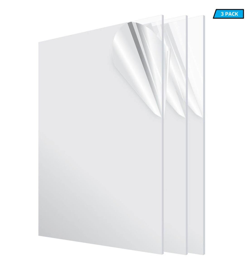 Clear Plexiglass Acrylic Sheet (3-Pack) V58754