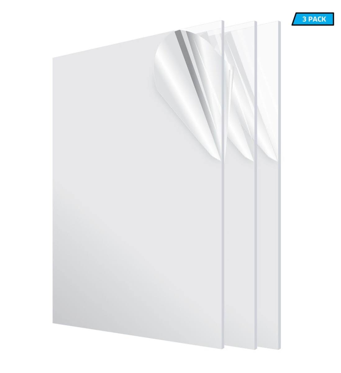 Clear Plexiglass Acrylic Sheet (3-Pack) V58754