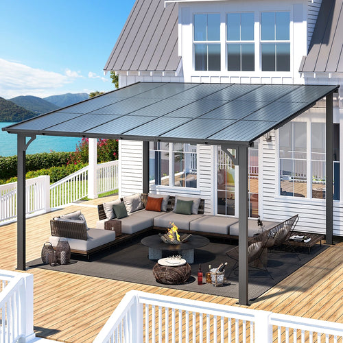 12' x 12' Gray Hardtop Aluminum Gazebo Q2359