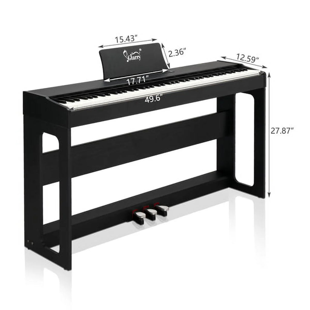 88 Keys Full Weighted Digital Piano with Furniture Stand, Power Adapter, Triple Pedals, Headphone Black M819