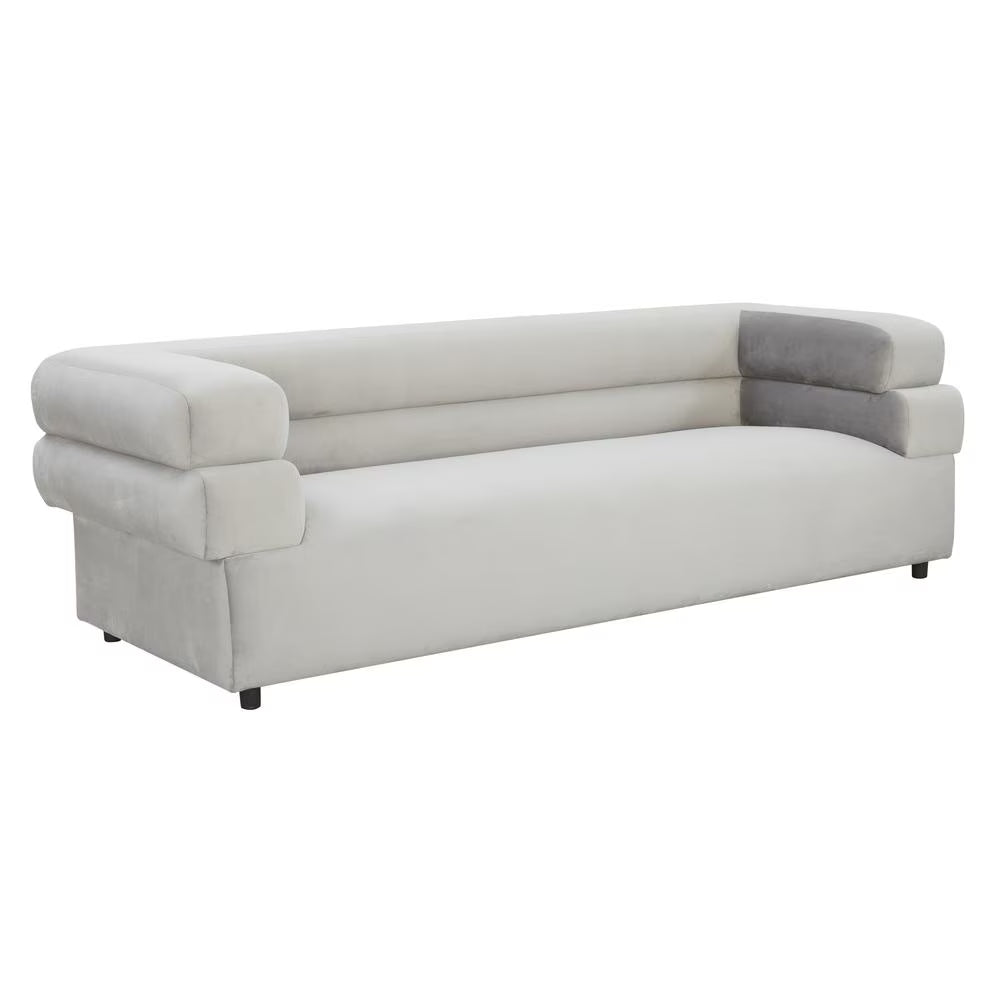 Light Grey Velvet Sofa G614802