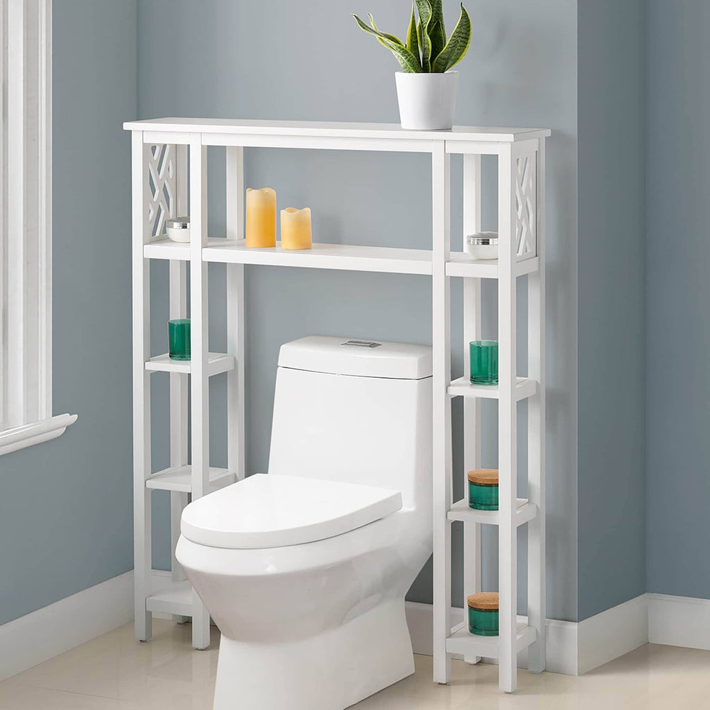 White Bathroom Over Toilet Open Shelving Unit V24704
