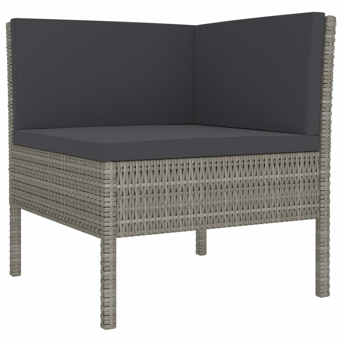 6 Piece Gray Poly Rattan Outdoor Sectional Sofa Set with Coffee Table G8370