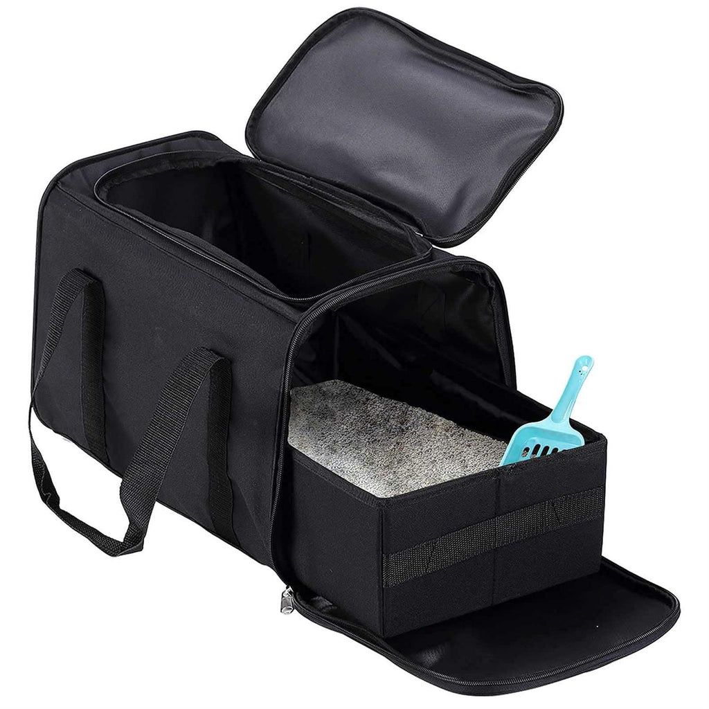 Black 2In 1 Foldable Cat Litter Box T83780