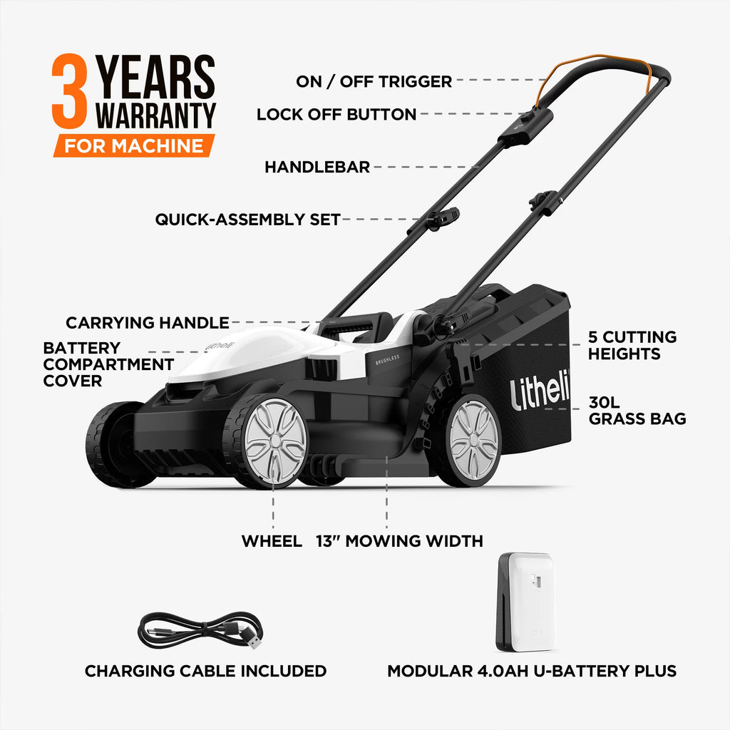 13 Inch Cordless Electric Lawn Mower D2257