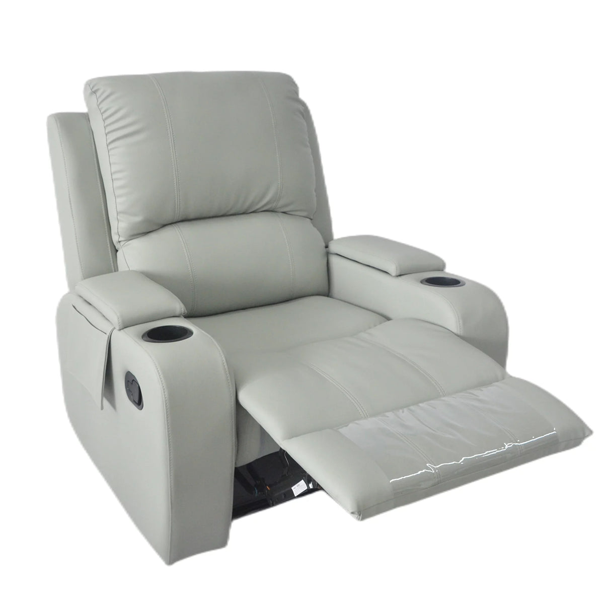 Gray PU Leather Recliner Chair with Storage T312812