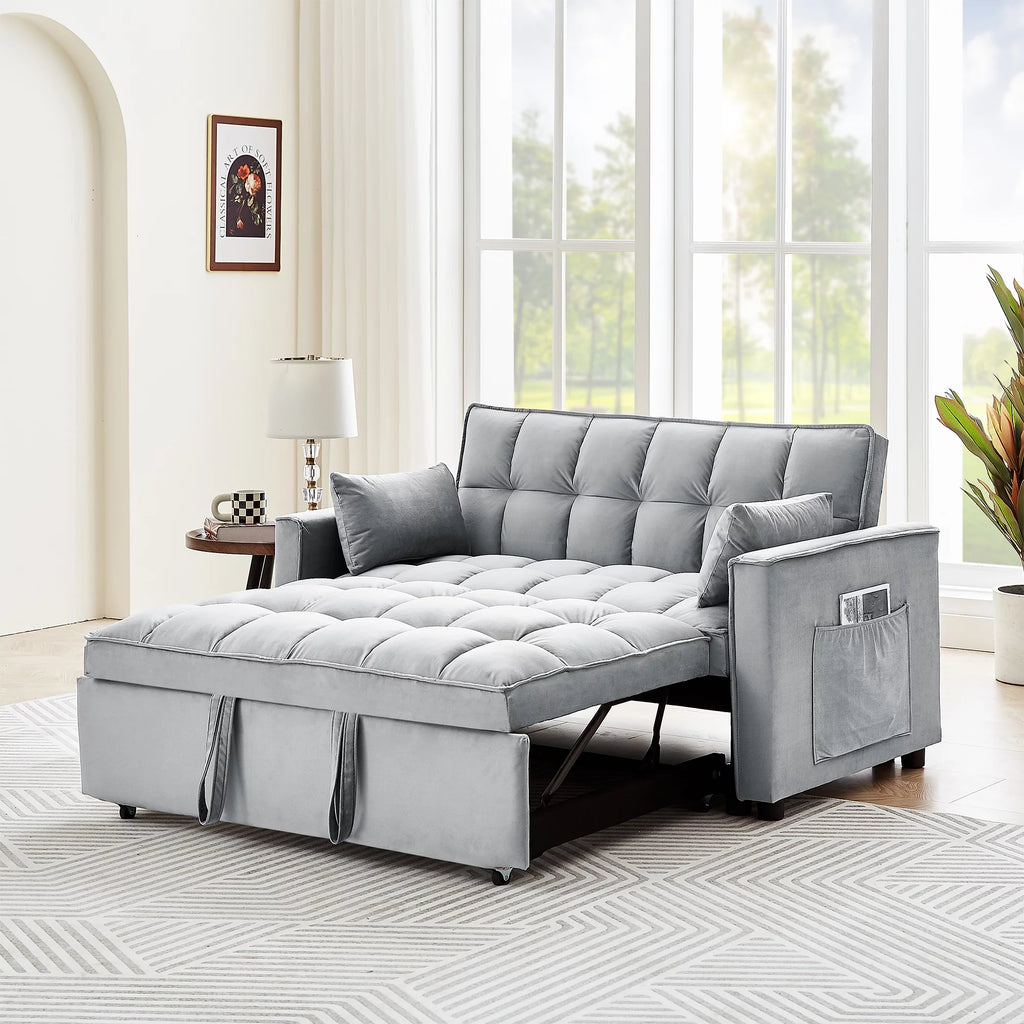 Black Velvet 3 in 1 Sleeper Sofa Bed V1345