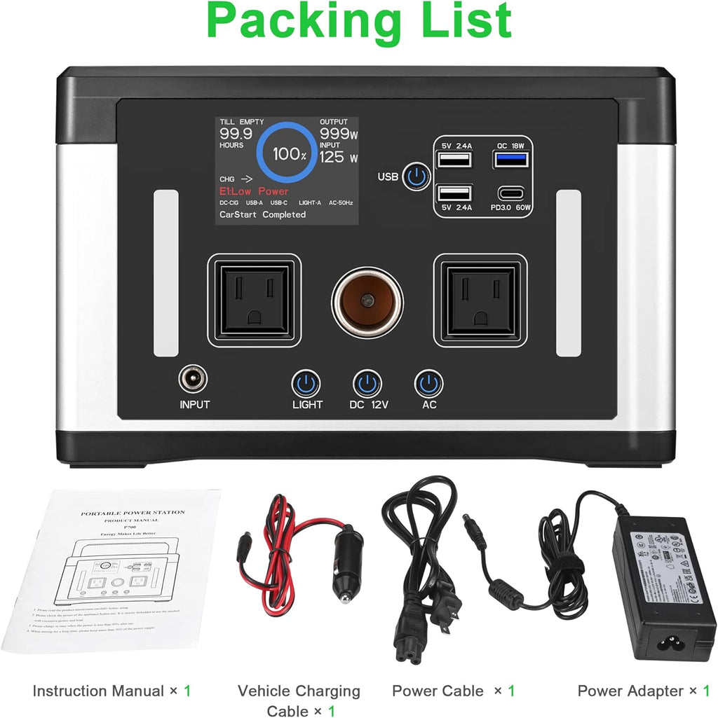 700W Portable Power Station 577Wh Lithium Battery UPS J96536