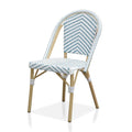 Natural Tone Patio Bistro Chairs (Set of 2) - Blue & White X385