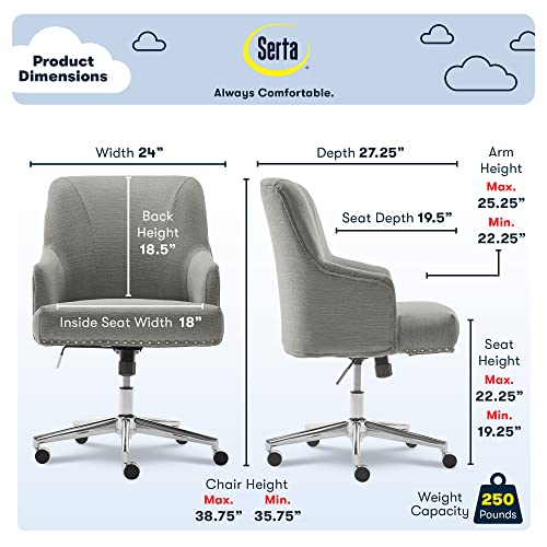 Beige Velvet Mid-Back Office Chair with Wheels Y291