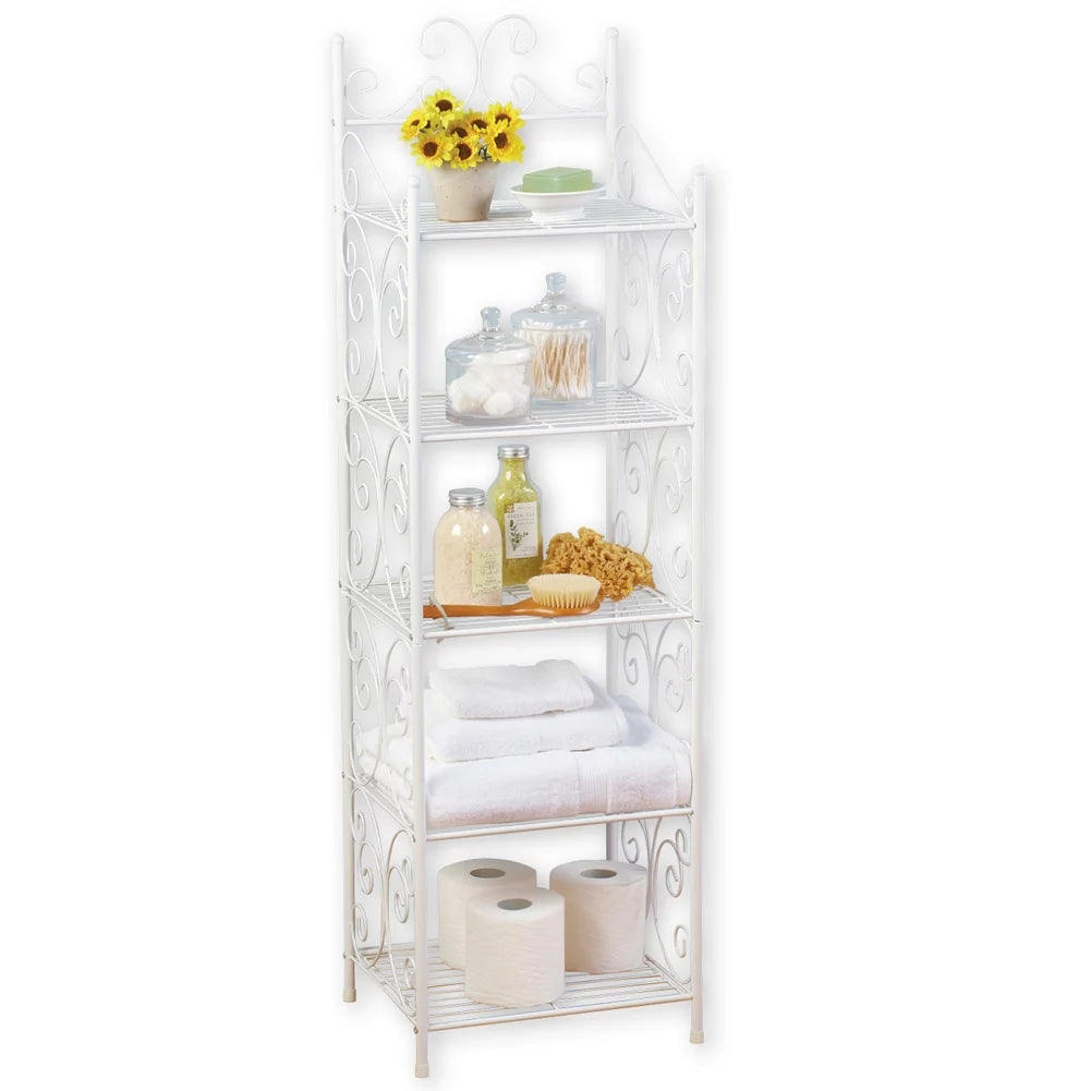 5 Tier White Storage Shelf S928564