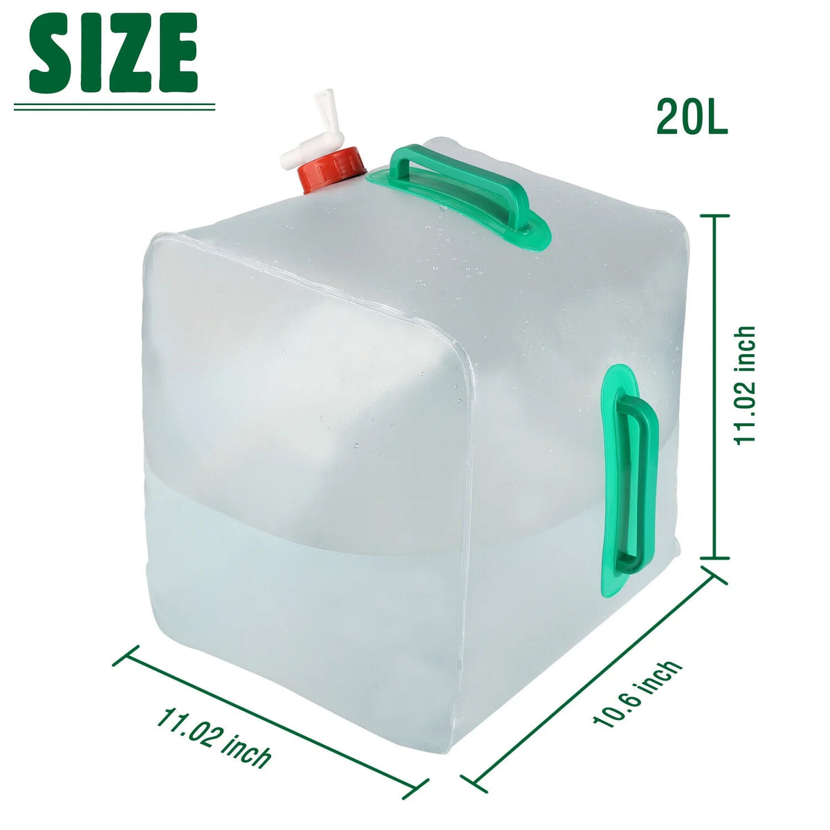 Collapsible Water Container With Spigot 2.6-5.2 Gallon Camping Water Storage Jug N481251