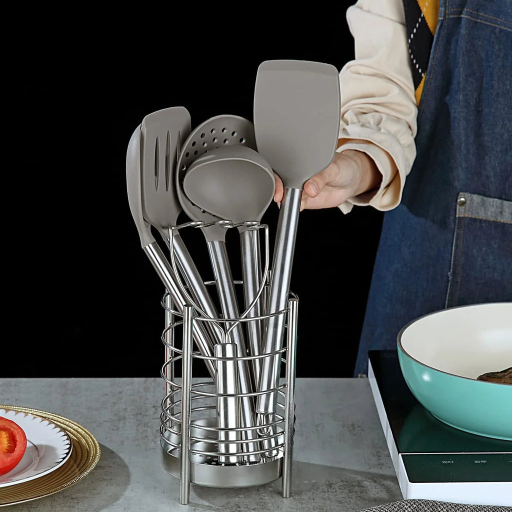 38 Pieces Silicone Kitchen Utensils Set With Stainless Steel Utensil Holder N7235