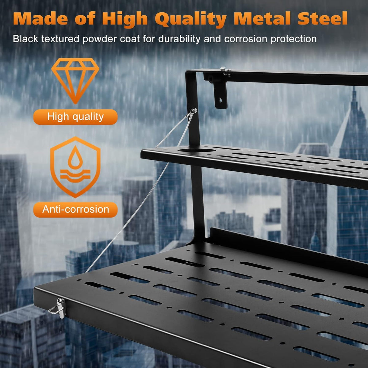 Tailgate Table Rear Foldable Cargo Shelf Aluminum Alloy Storage Rack W5597