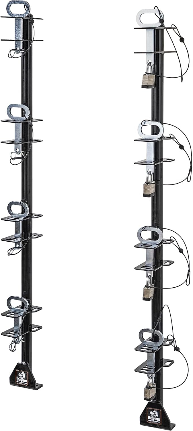 4-Channel Landscape Trimmer Edger Locking Rack, Black I7895