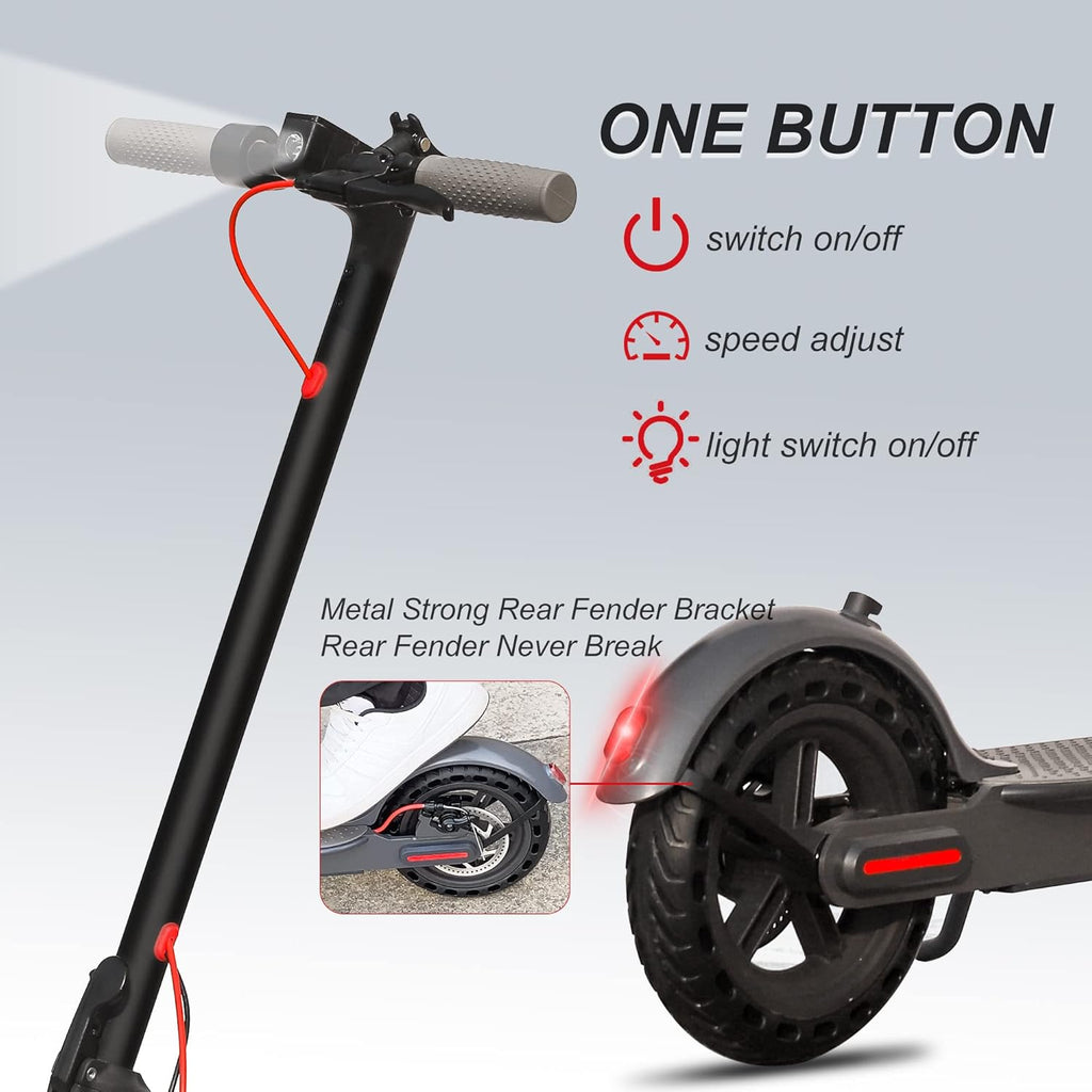 Electric Scooter, 350W Motor, 18 Miles Range, 8.5" Solid Tires B560377