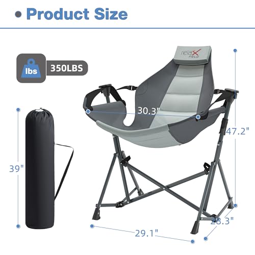 Black Folding Hammock Camping Chair with Cup Holder M66497
